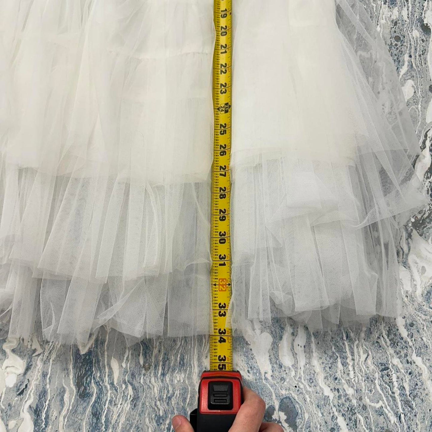 Bodil Boho White Tulle Skirt (L)