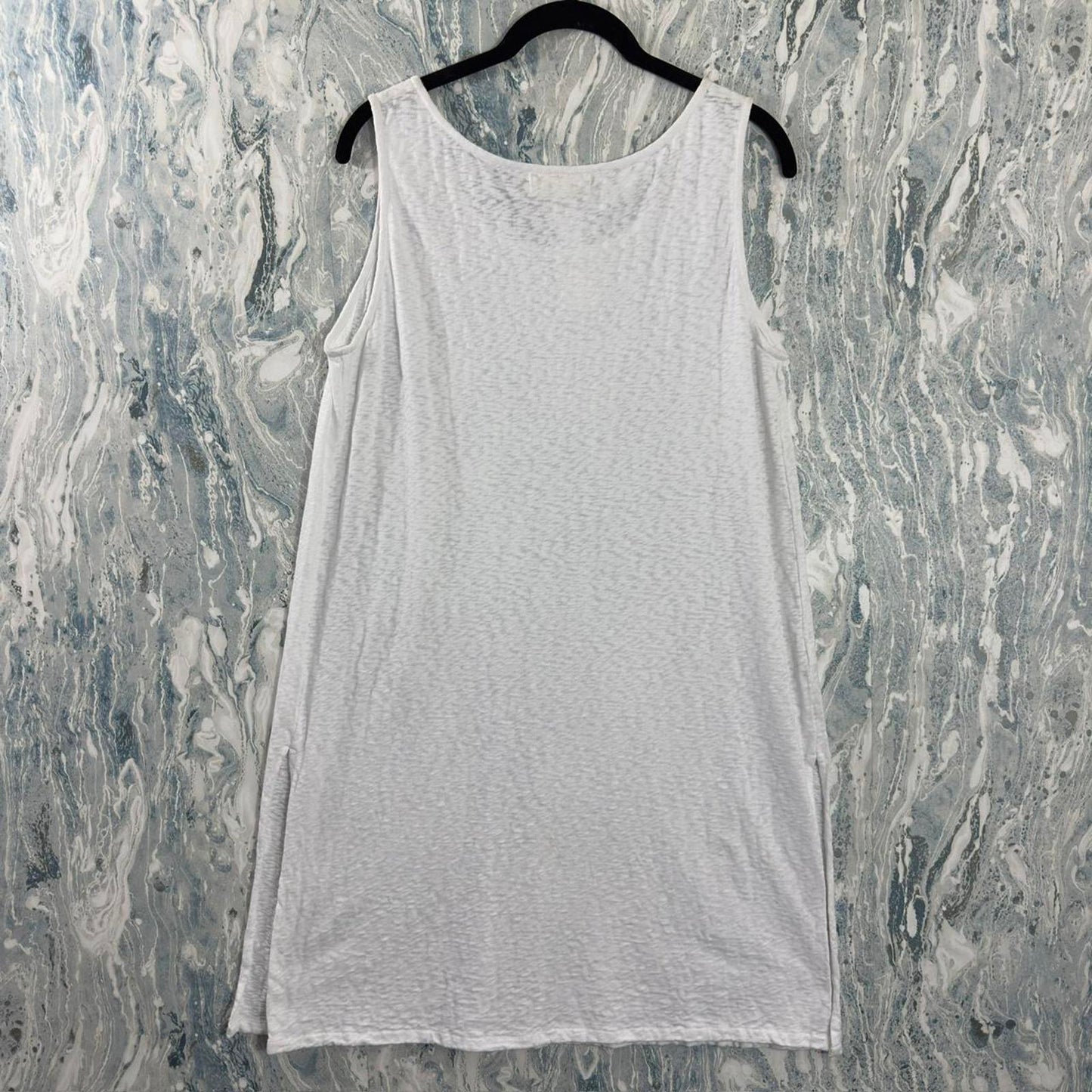 Minimalist White Sleeveless Tank Mini Dress (S)