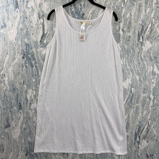 Minimalist White Sleeveless Tank Mini Dress (S)