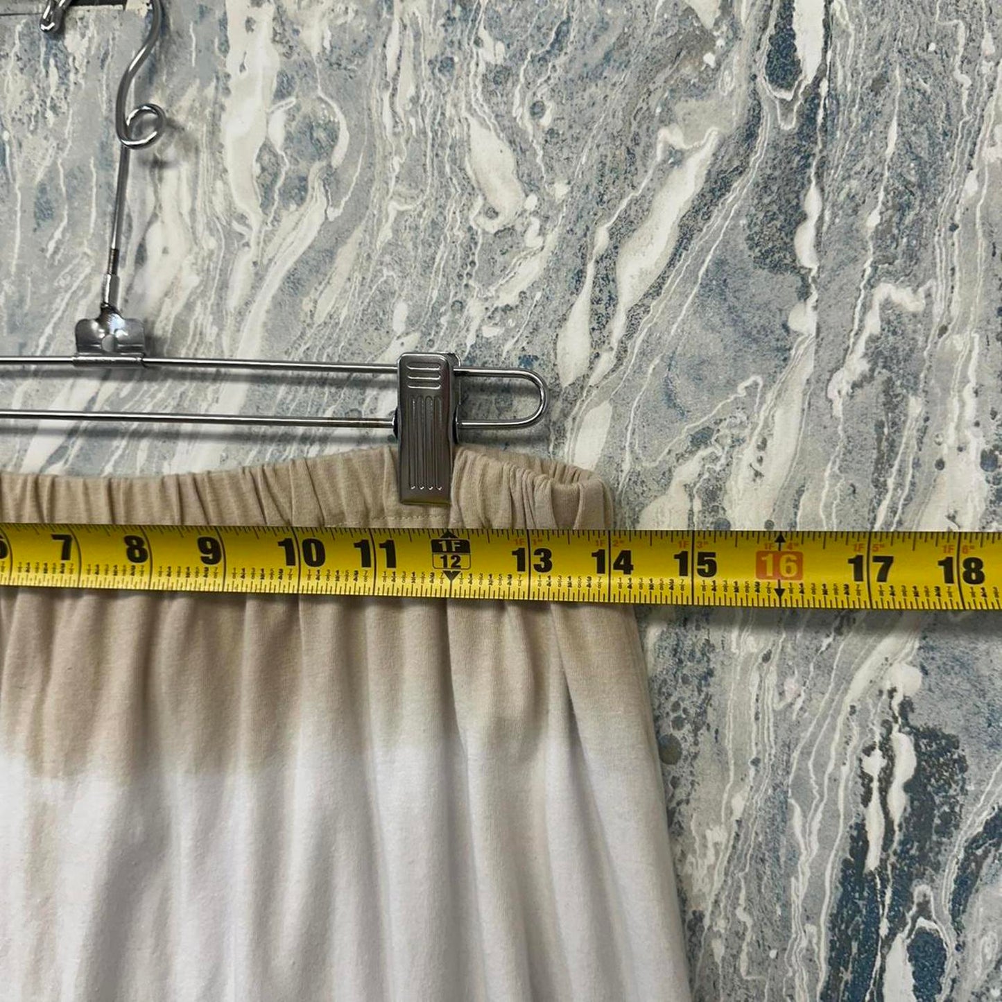 KL Playwear Casual Tan & White Maxi Skirt (One Size)