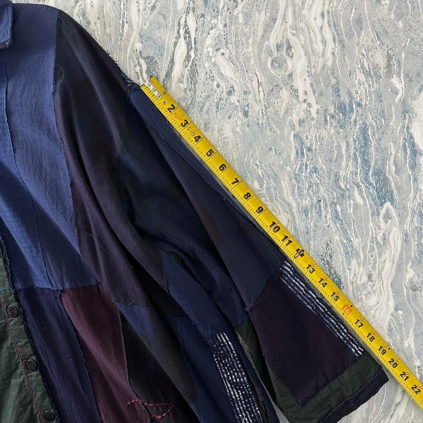 Boho Patchwork Button-Up Tunic Shirt Dress (L/XL)