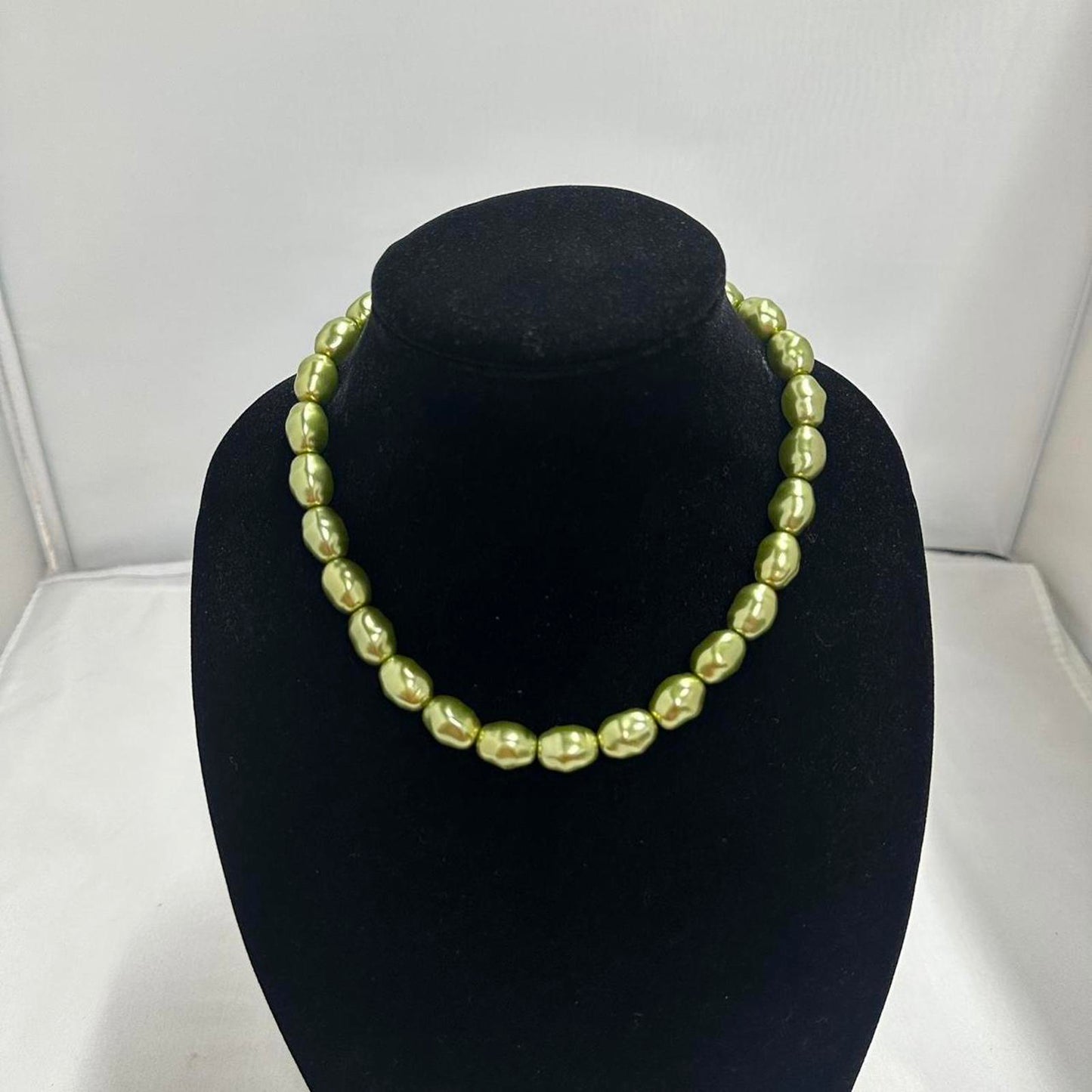 Vintage Authentic Green Pearl Necklace