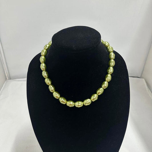 Vintage Authentic Green Pearl Necklace