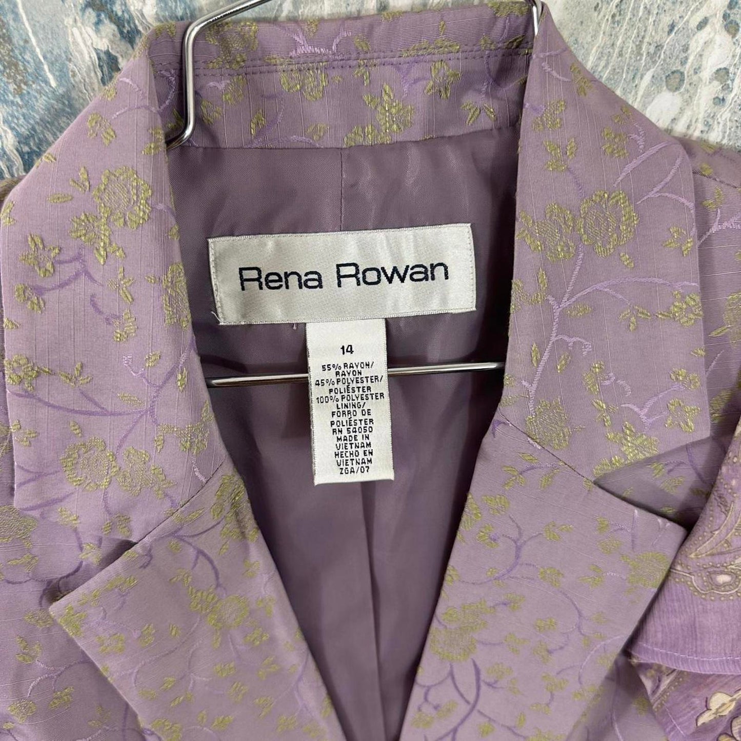 Light Purple Paisley Skirt Suit Set (14)