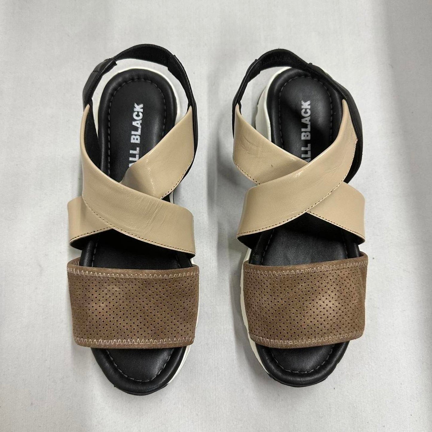 Designer Cross Strap Brown Sandals (37)