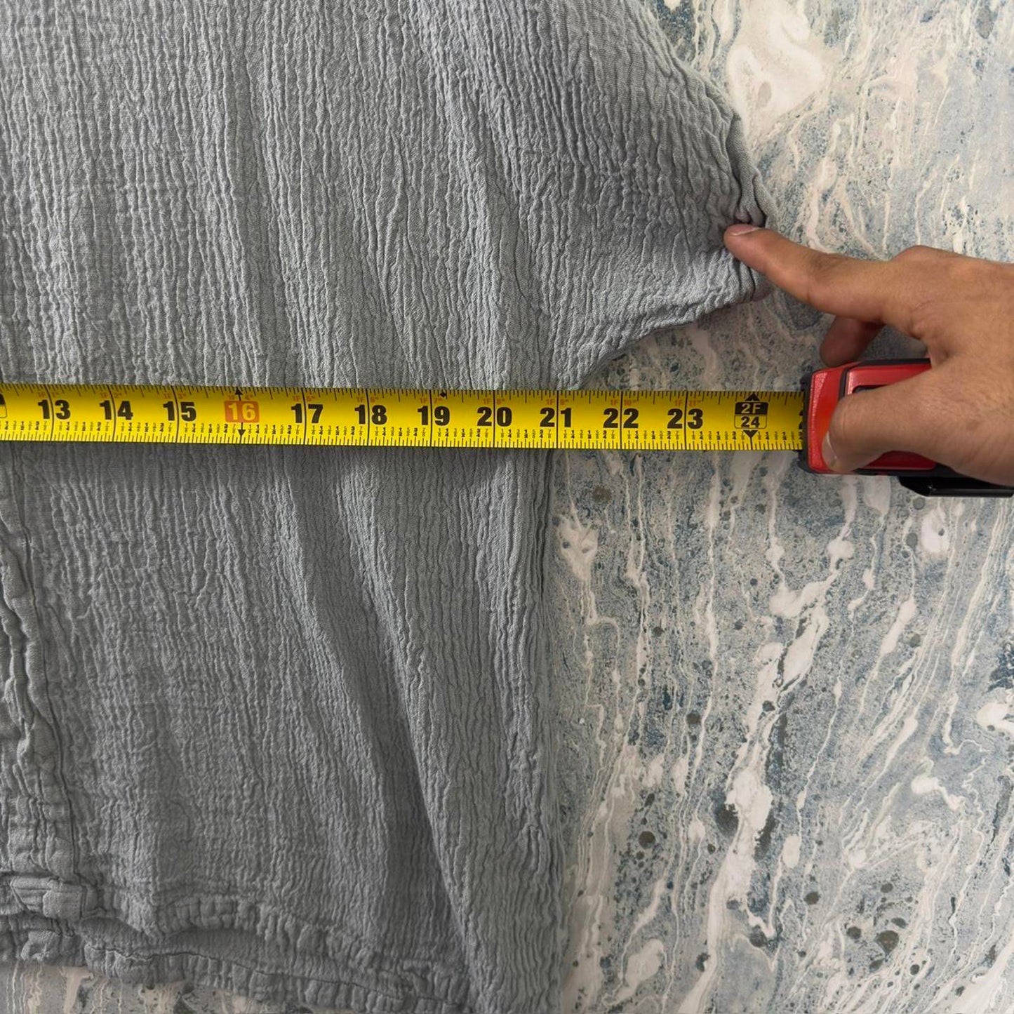 Grizas Designer Light Blue Linen Top (L)