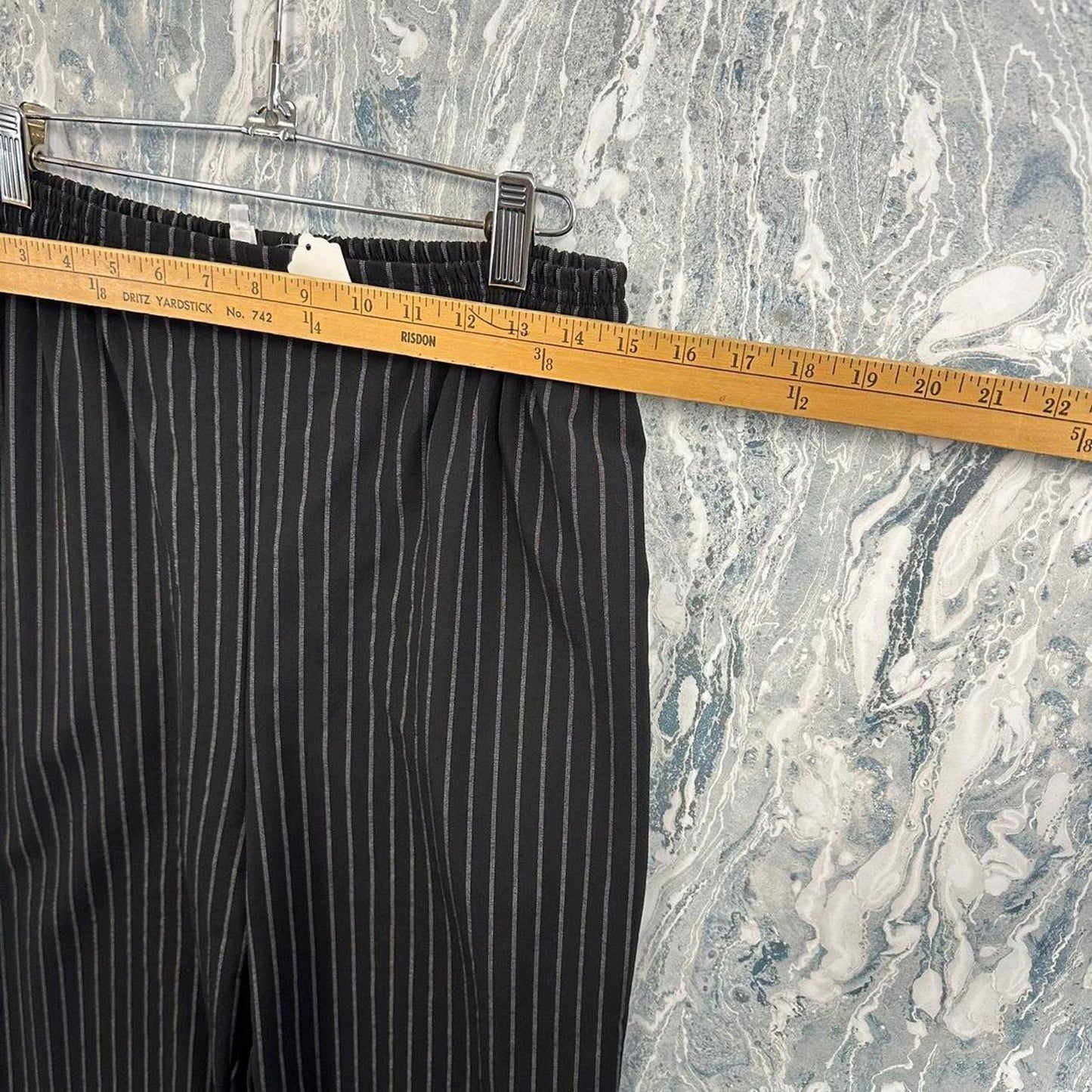 Minimalist black & white pin striped boho pants (L)