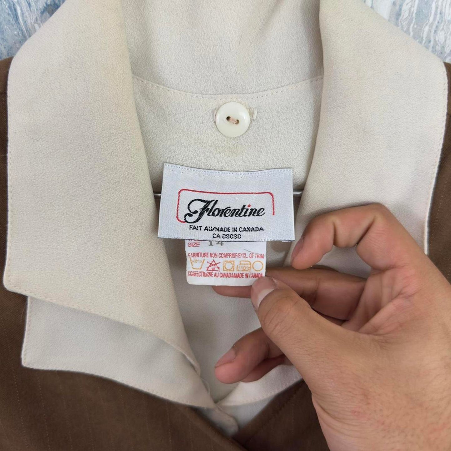 Brown Vintage Longline Twee Button-Up Dress (14)