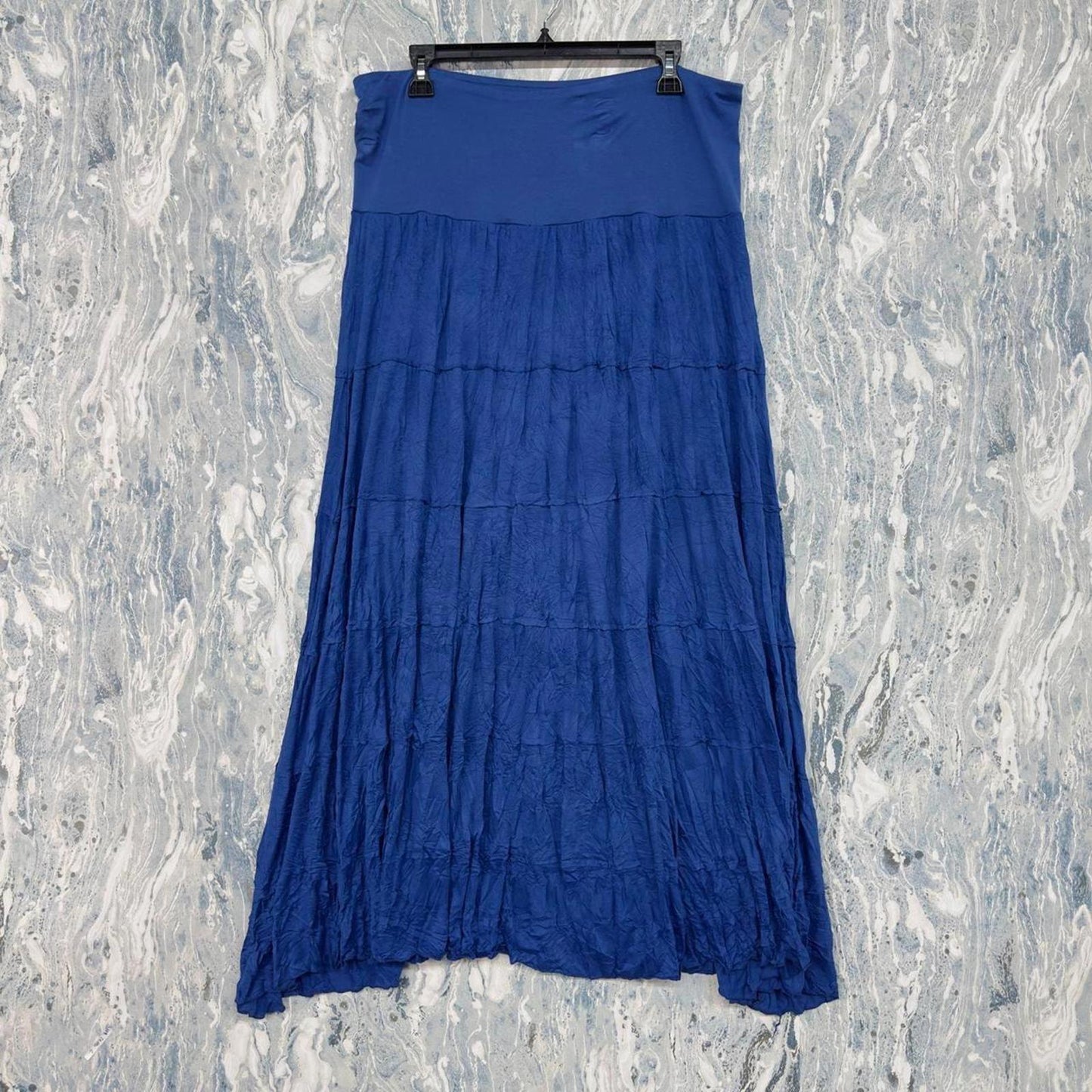 Indie Blue Tiered Maxi Skirt (XXL)