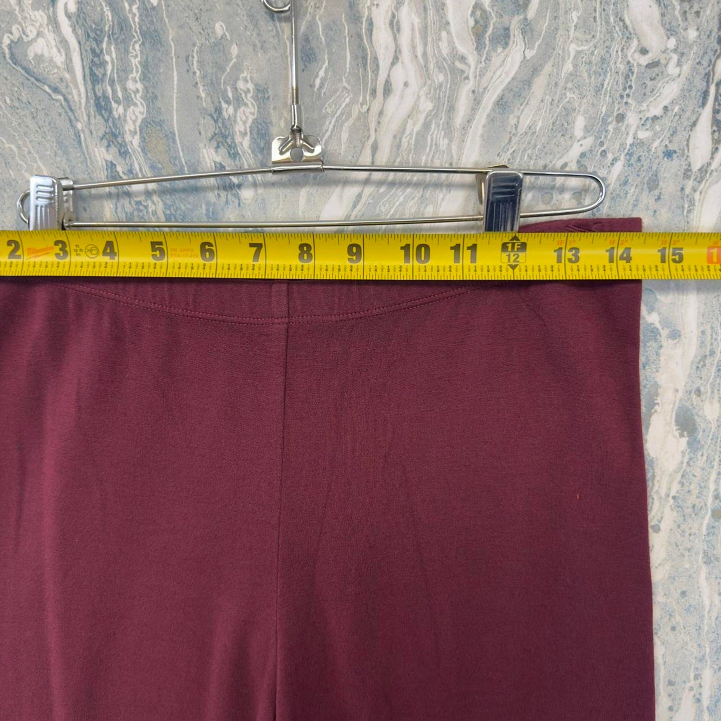 Designer Burgundy High-Waisted Leggings (XL)