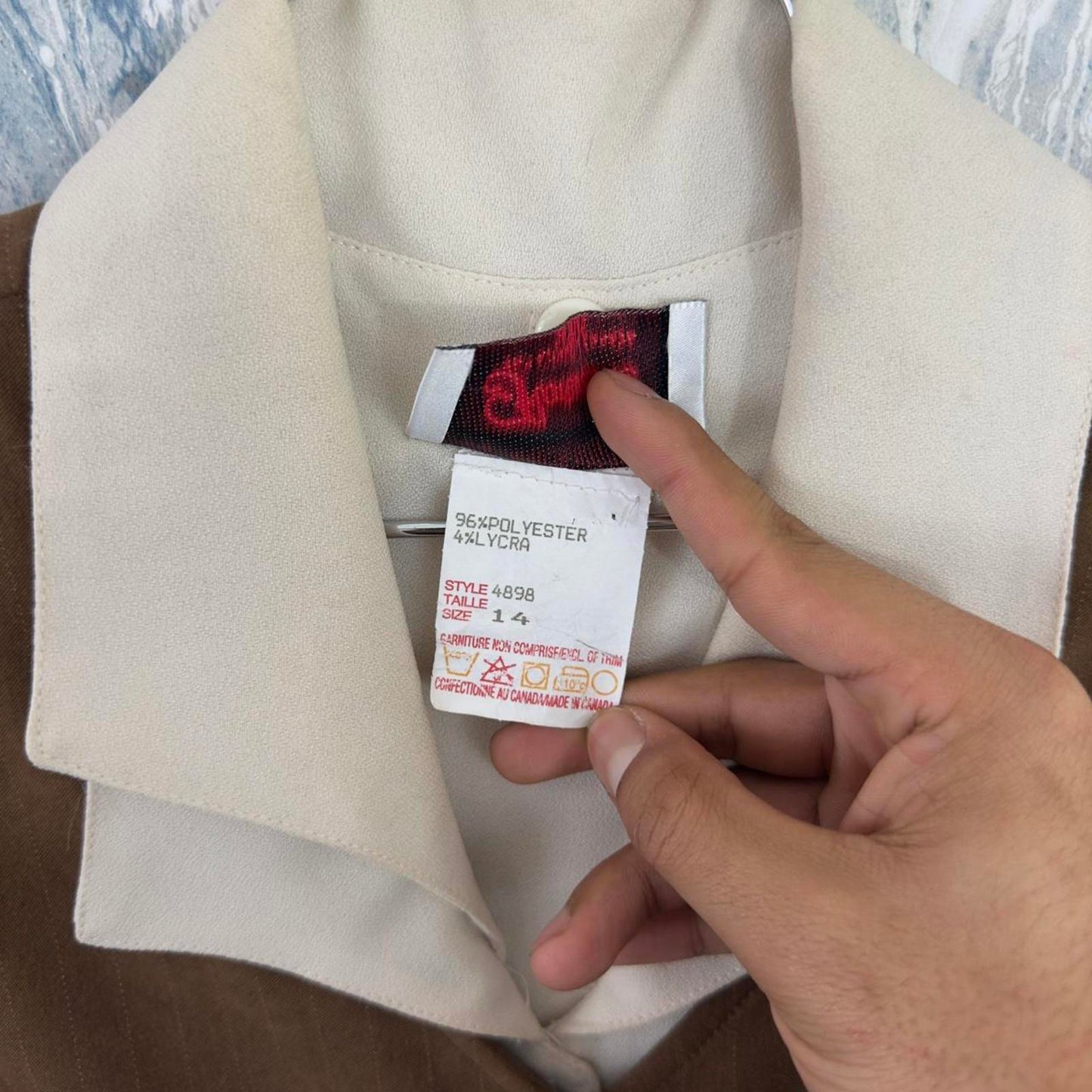 Brown Vintage Longline Twee Button-Up Dress (14)