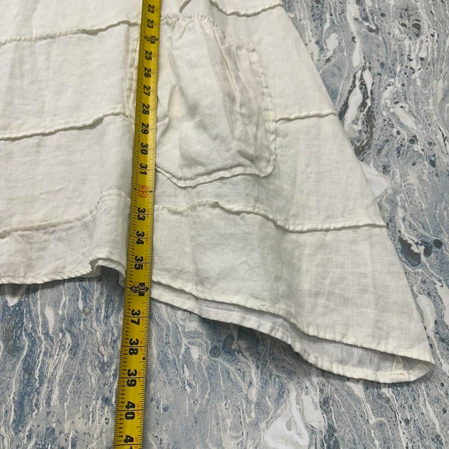 Bodil Boho White Sleeveless Tank Dress with Pocket (S)