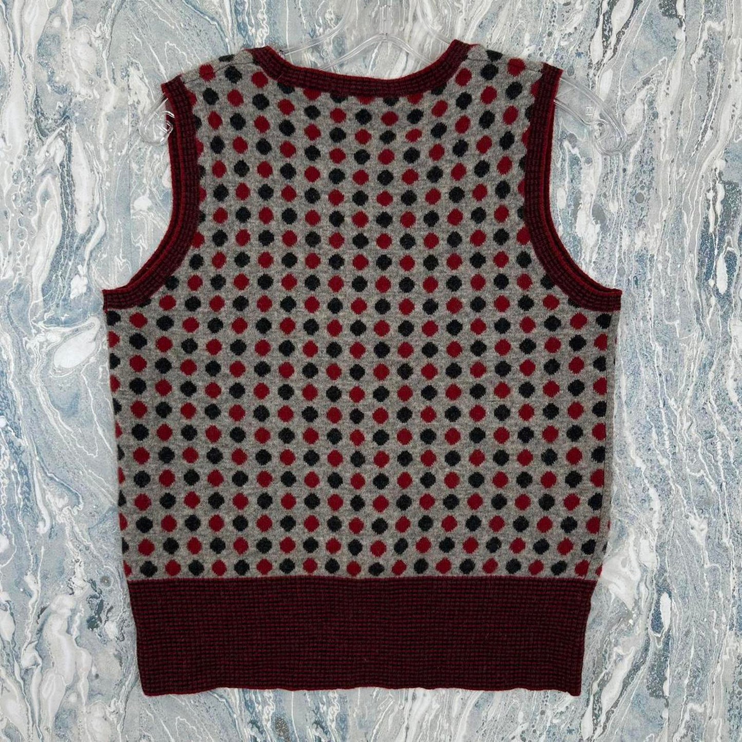 Vintage Whimsygoth Wool Polka Dot Preppy Sweater Vest (M)