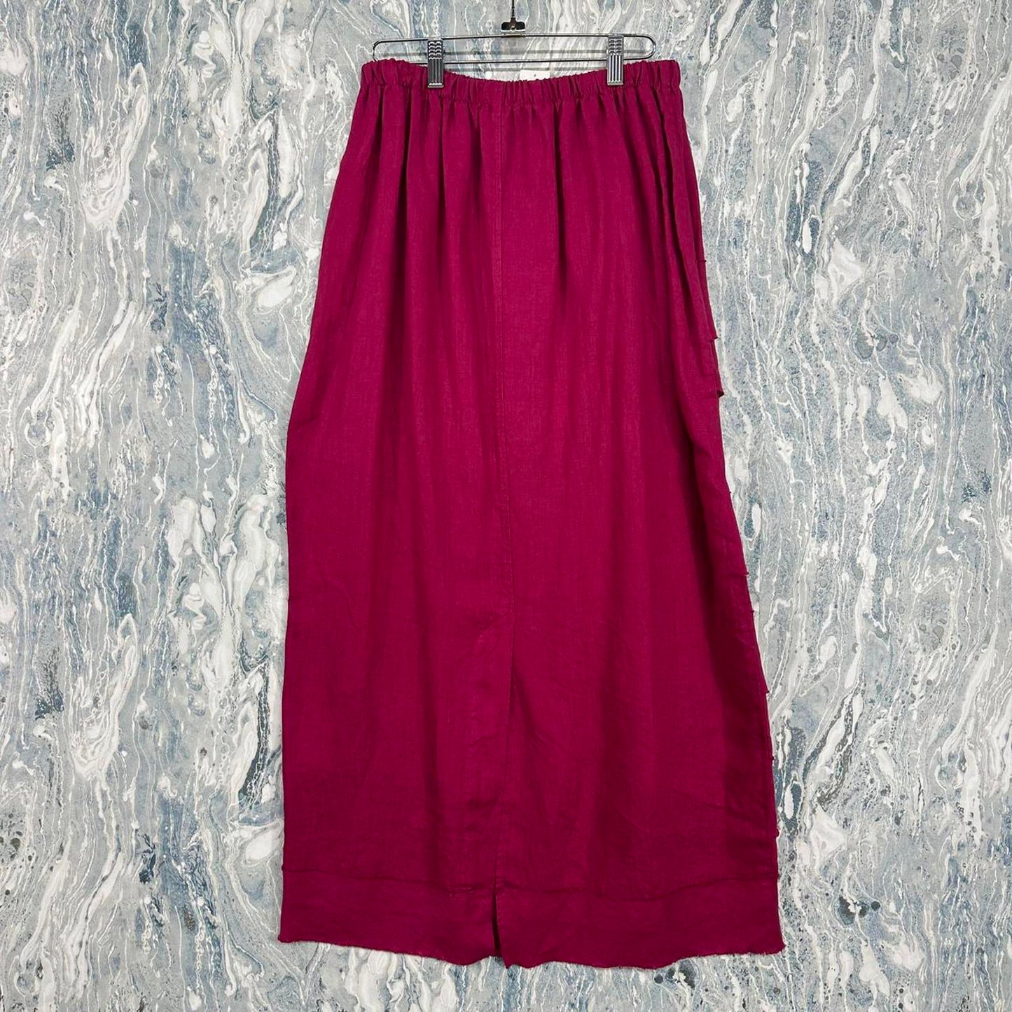 Boho Pink Floral Tiered Maxi Skirt (M)