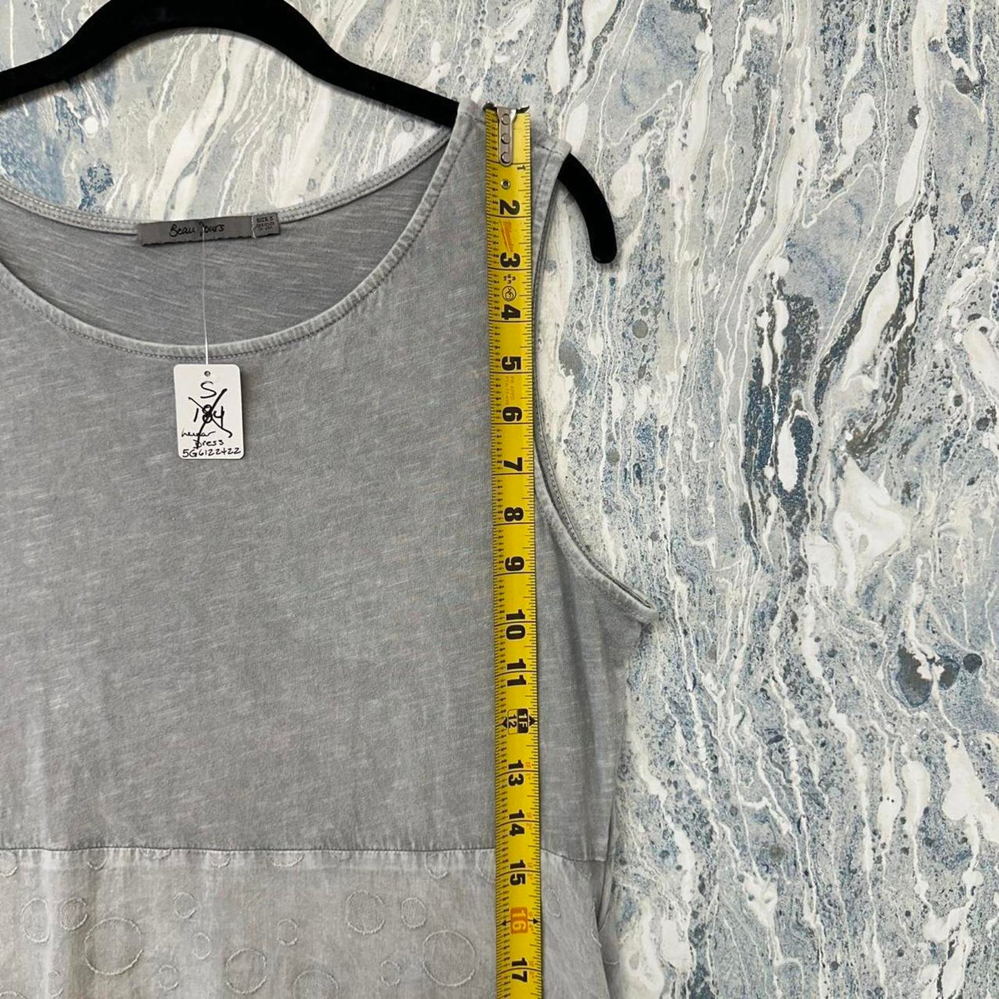 Beau Jours Designer Gray Sleeveless Dress (S)