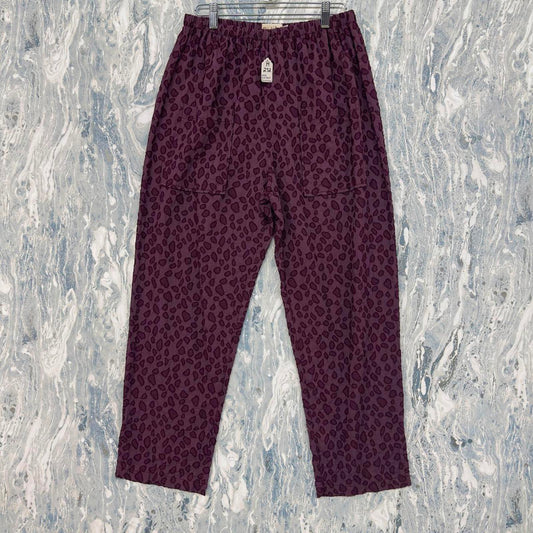 Leopard Print Burgundy Pants (M)