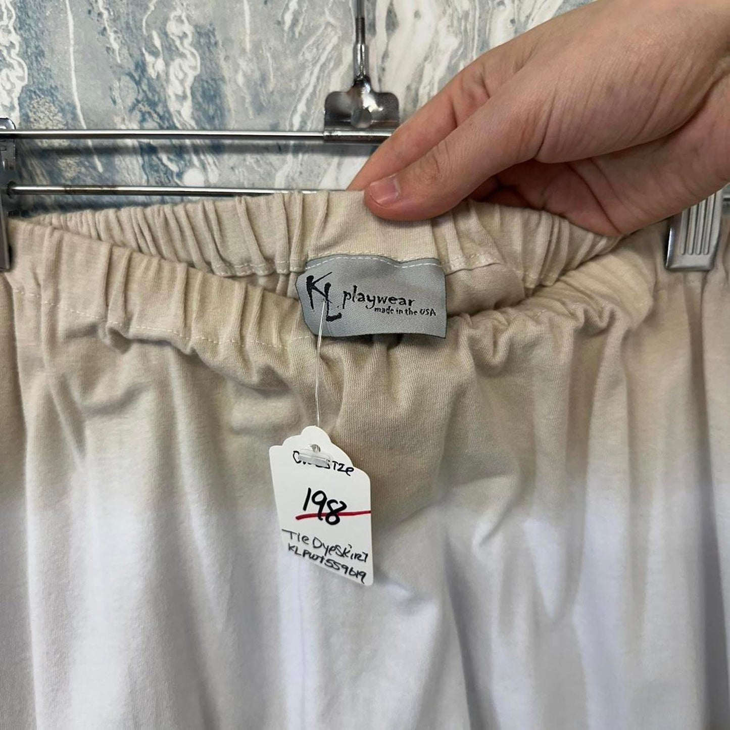 KL Playwear Casual Tan & White Maxi Skirt (One Size)