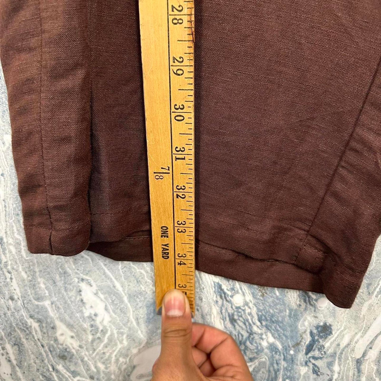 boho dark brown wideleg pants (L)