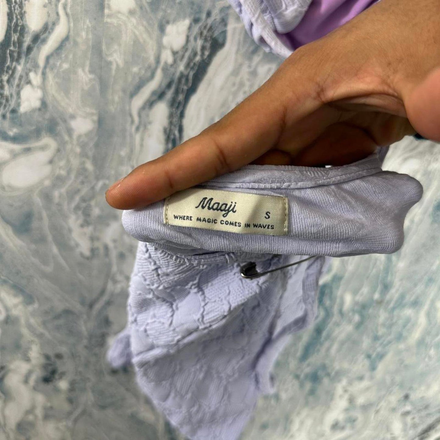 Maaji Lilac Purple Floral Lace Swimsuit (S)