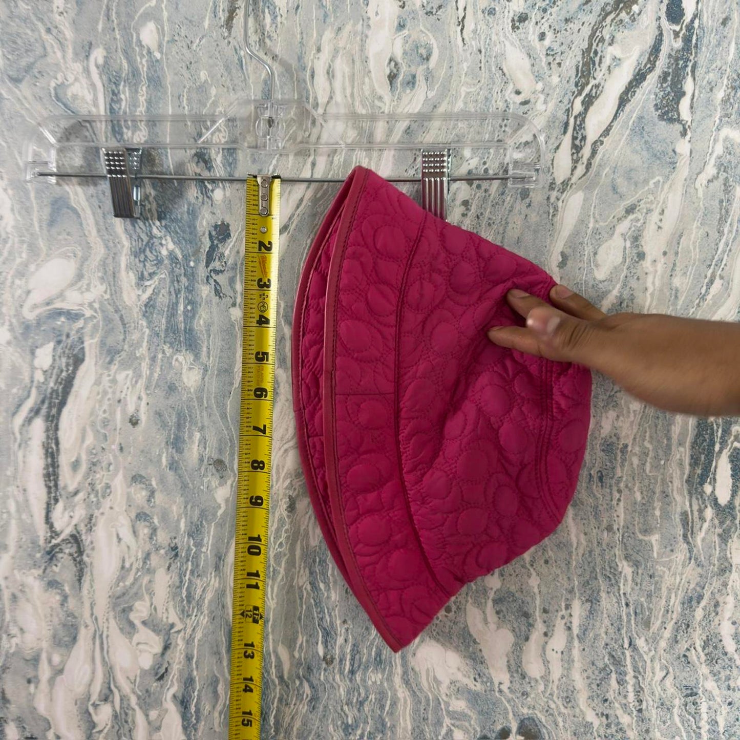 Coach Pink Quilted Bucket Hat