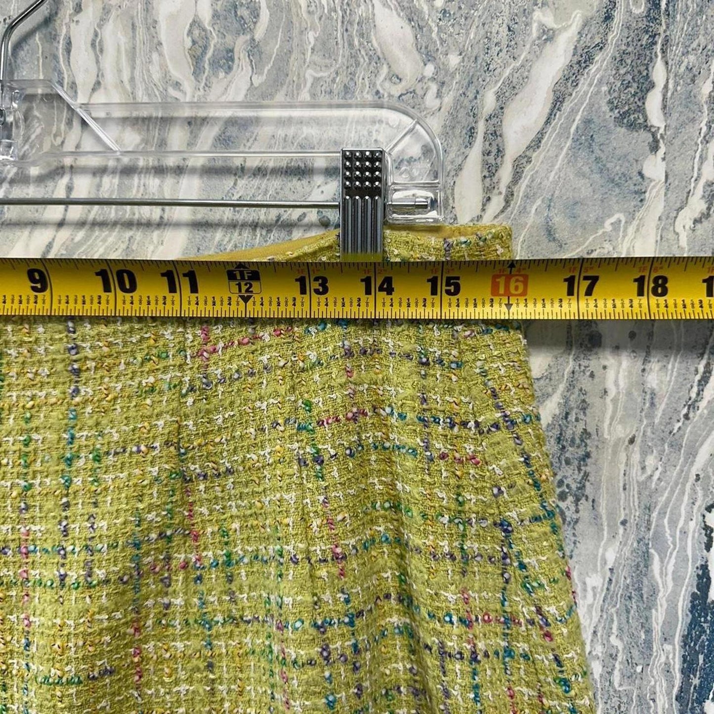 vintage pastel yellow twead trench suit with matching midiskirt (14)