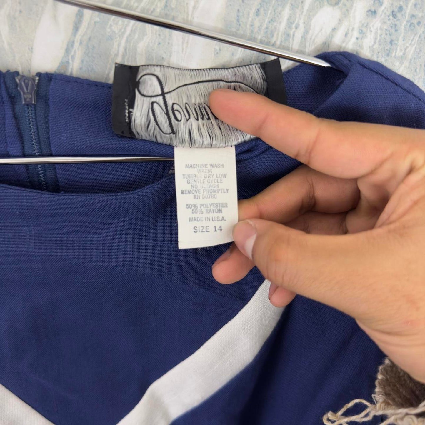 Vintage Preppy Navy Blue Sailor Maxidress (L)