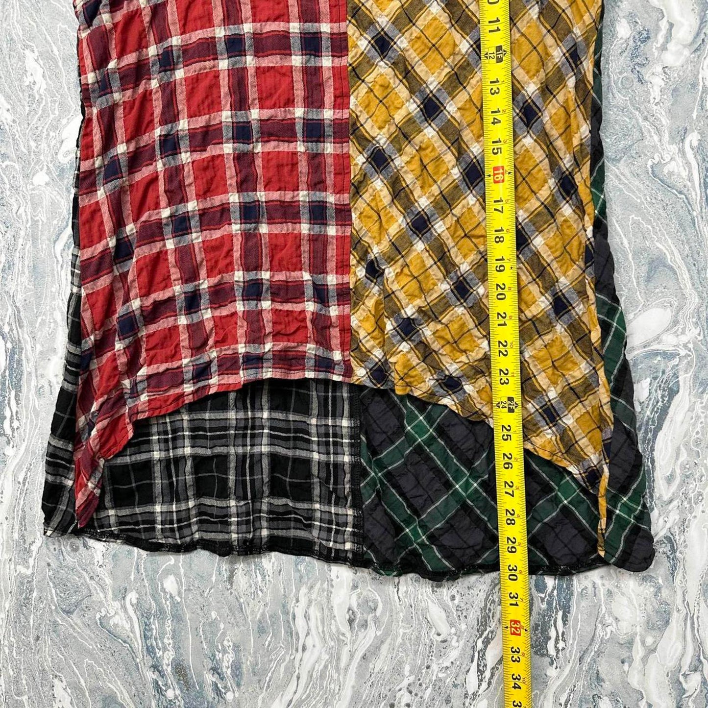 Designer Patchwork Plaid Sleeveless Top (M)