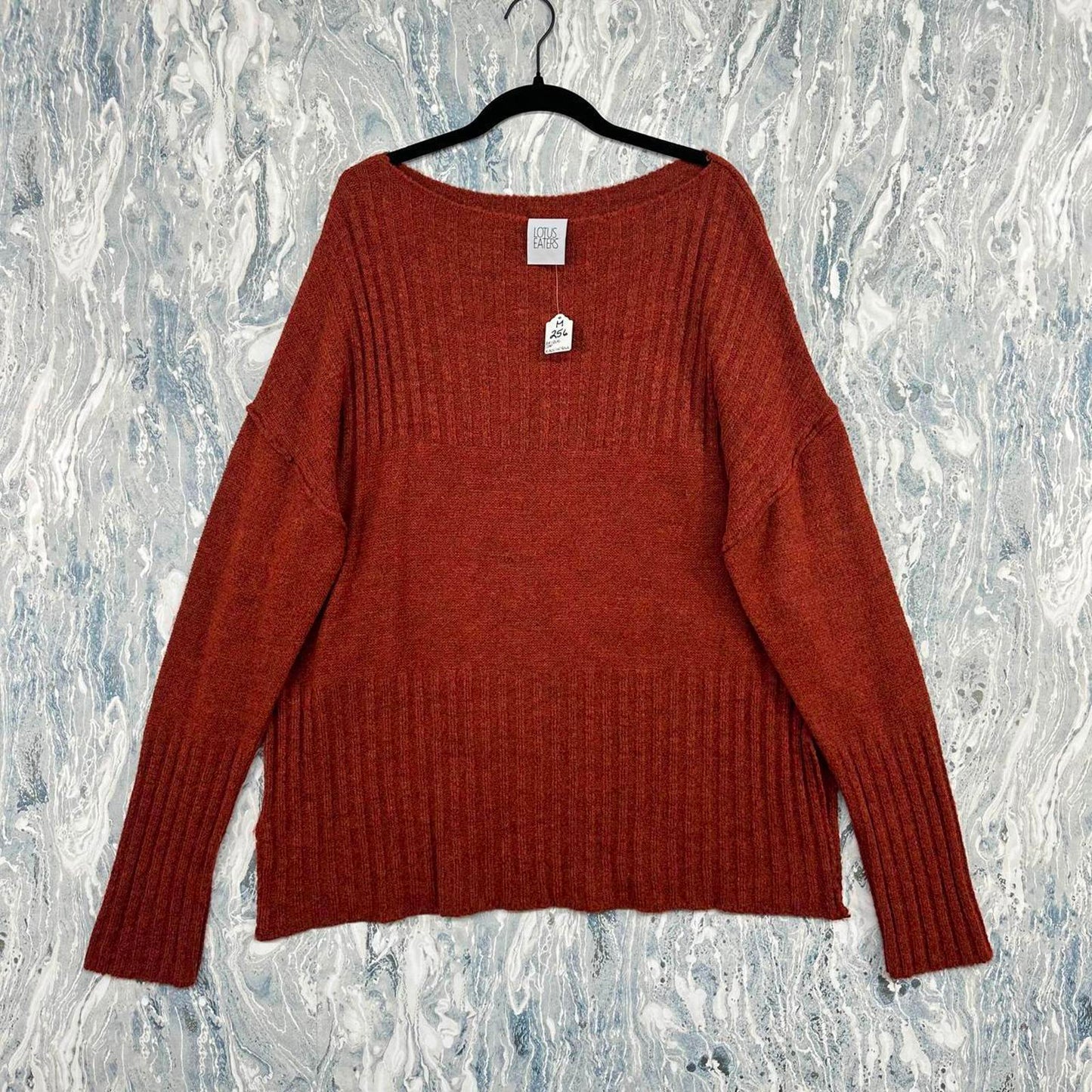 Rust Ribbed Knit Sweater (M)