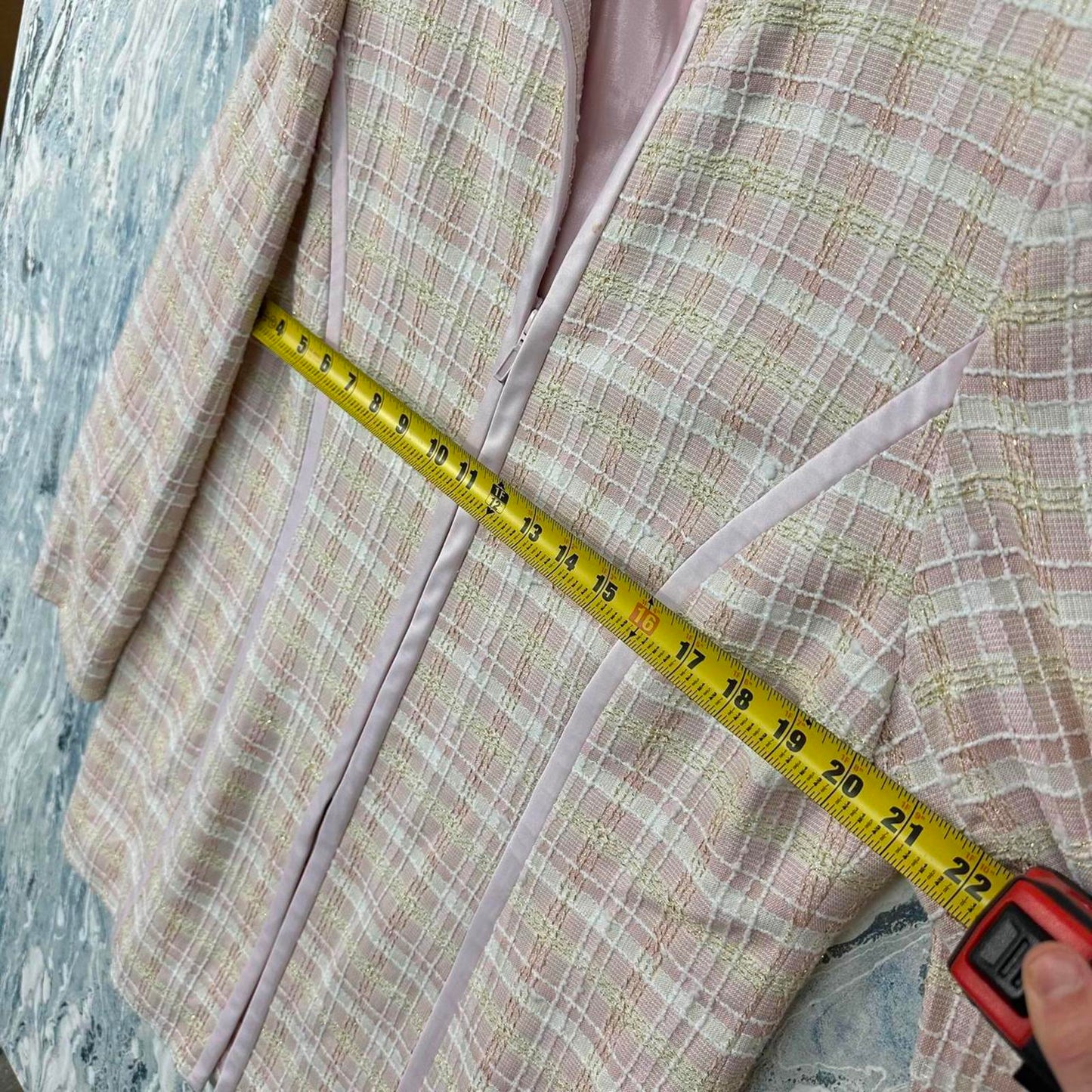 Vintage Plaid Pastel Blazer Skirt Set (14)