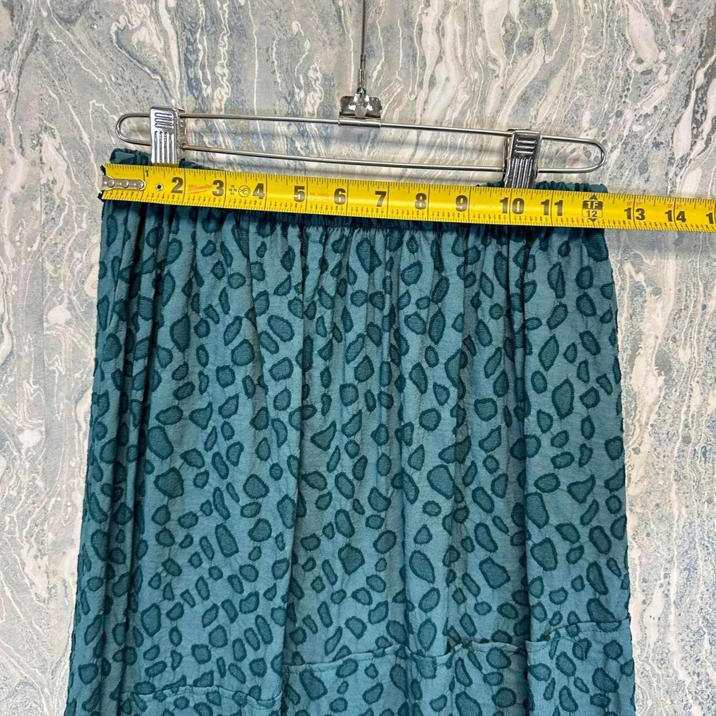 Blue Leopard Print Maxi Skirt (S)