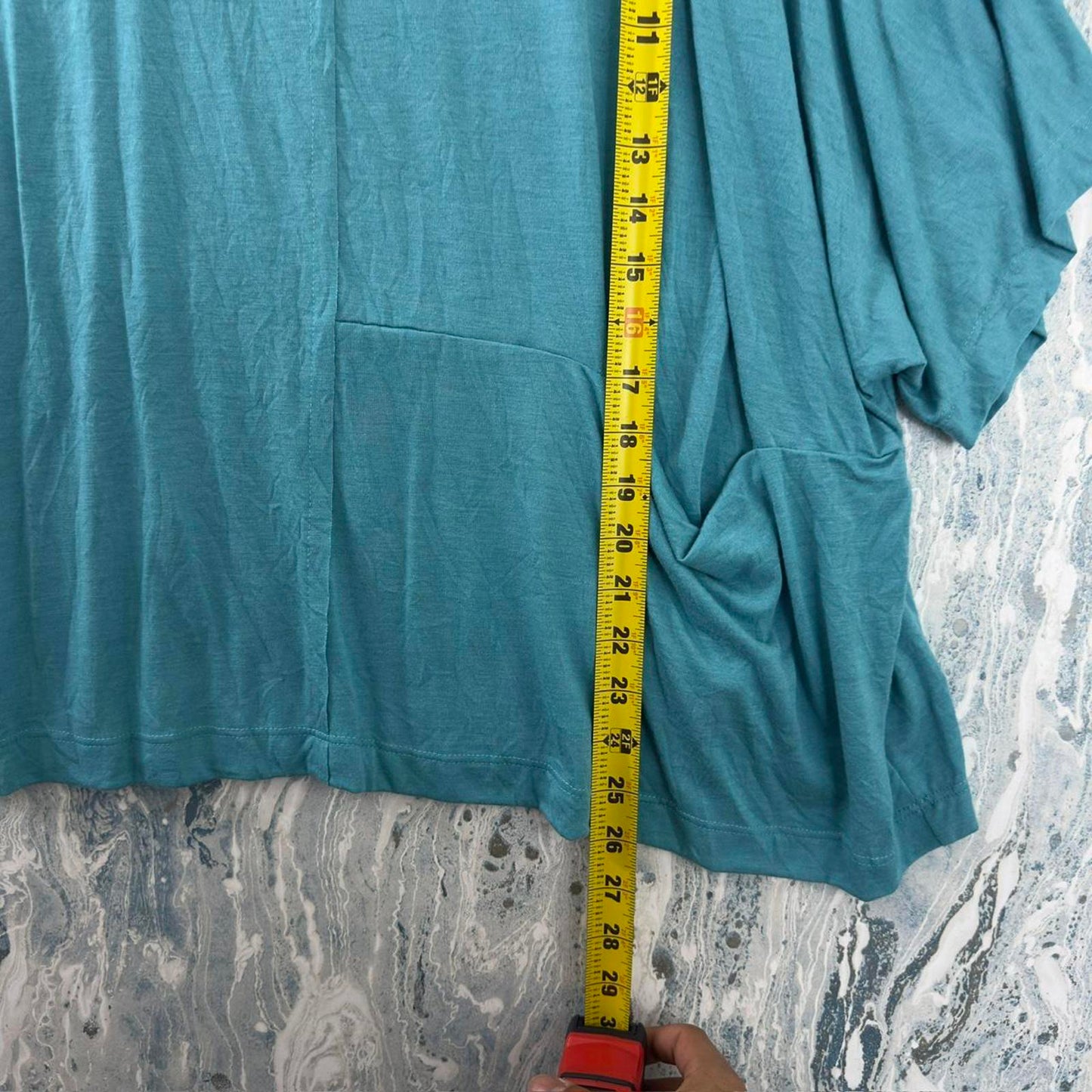 Boho Teal Oversized Tunic Top (L)