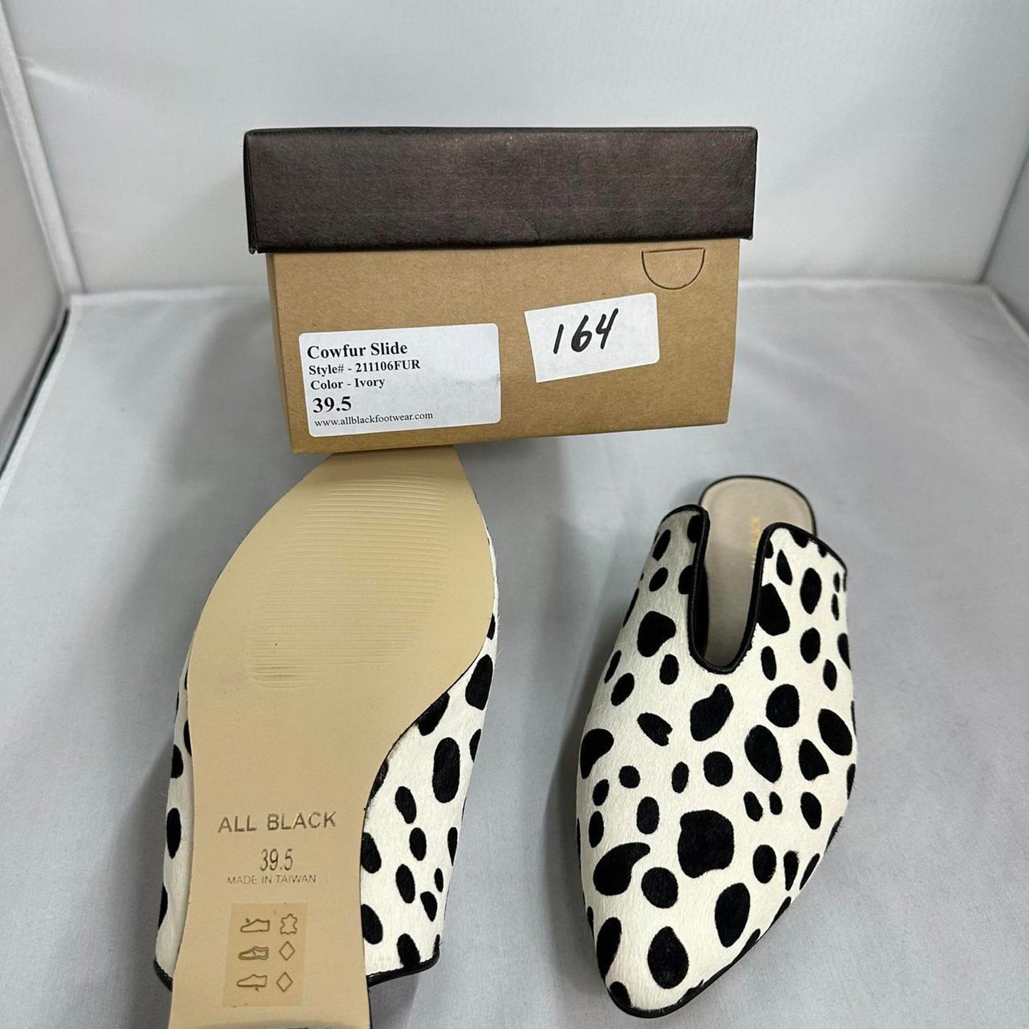Pointed Toe Dalmatian Print Mules (8)