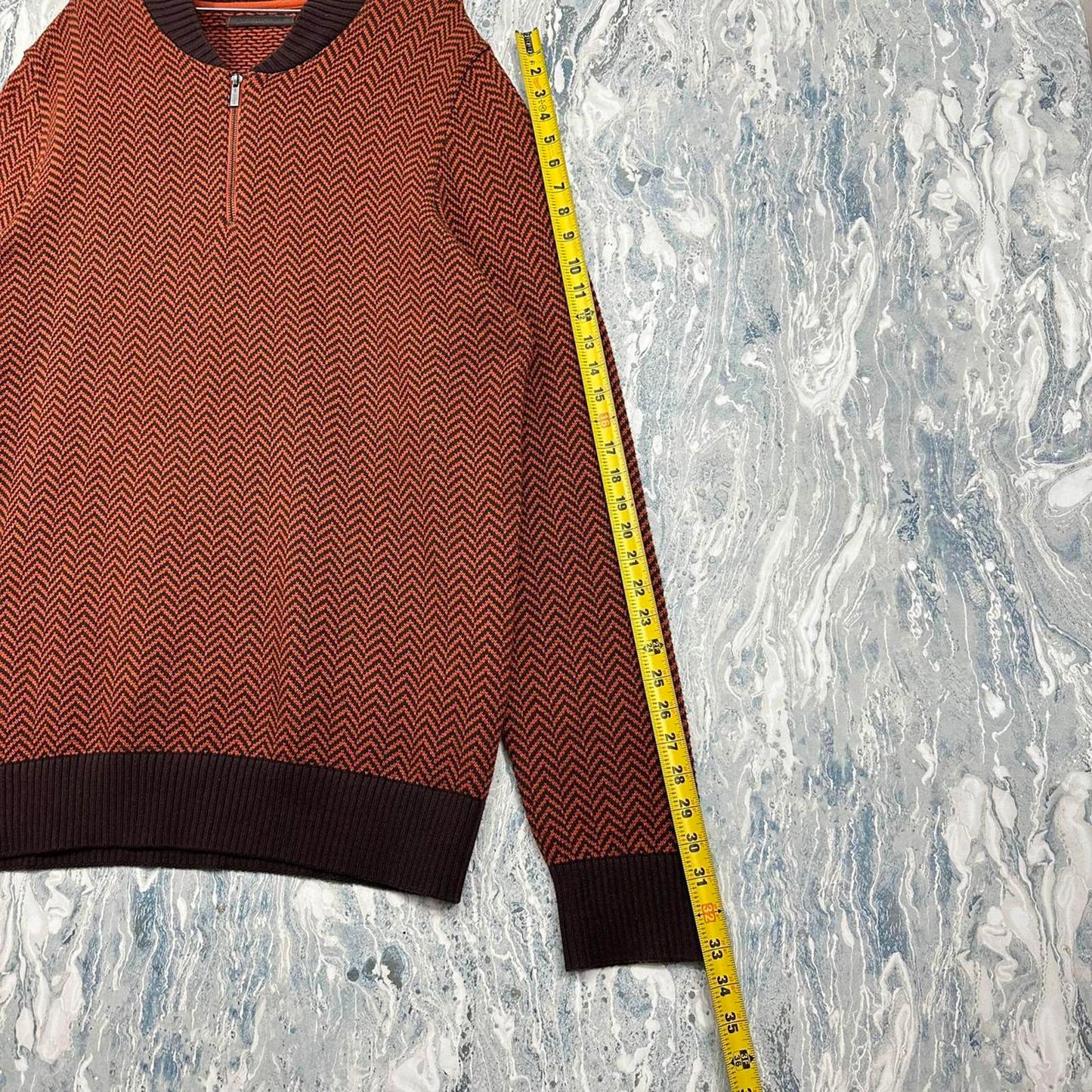 Vintage Orange Chevron Pattern Men's Sweater (3XL)