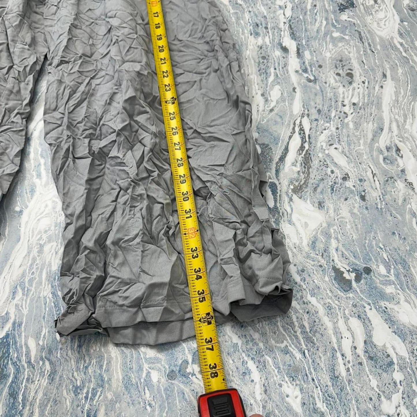 square by neetu malik Gray Crinkle Wide-Leg Pants (L)