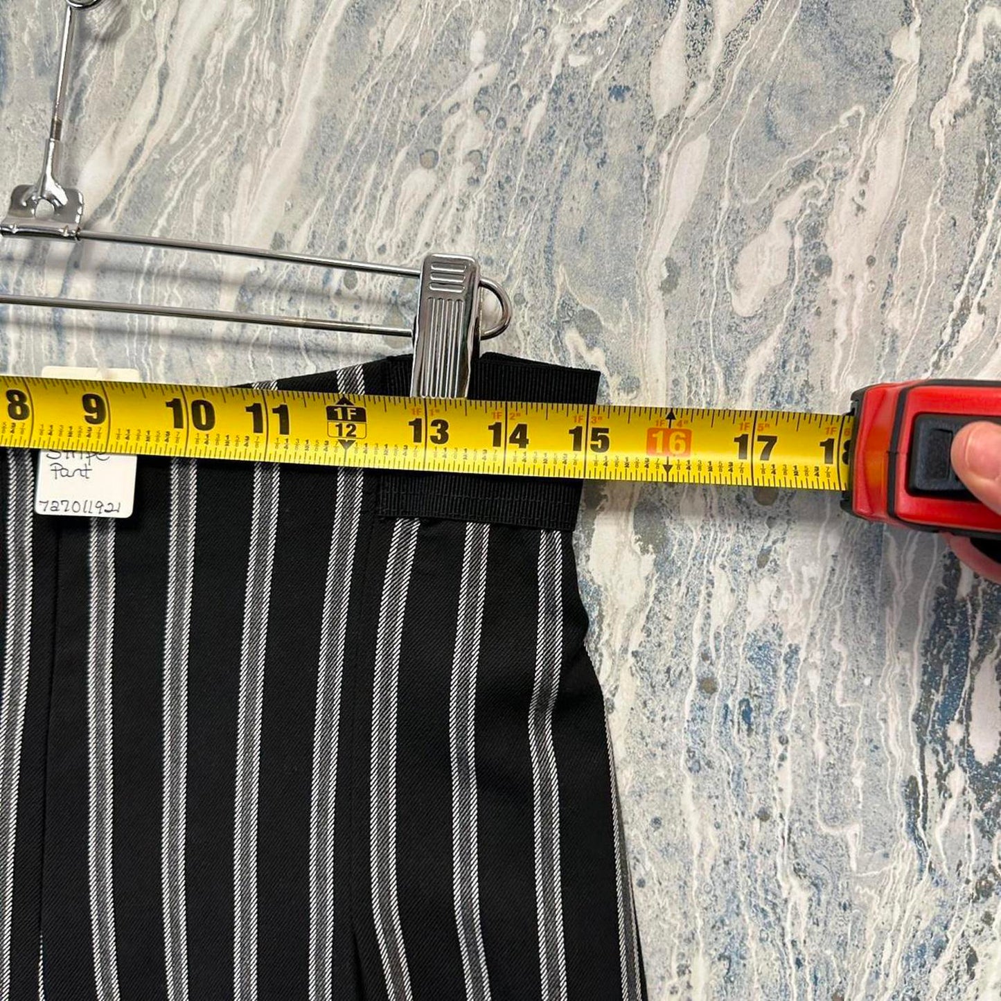 Designer black & white pin stripped pants (L)