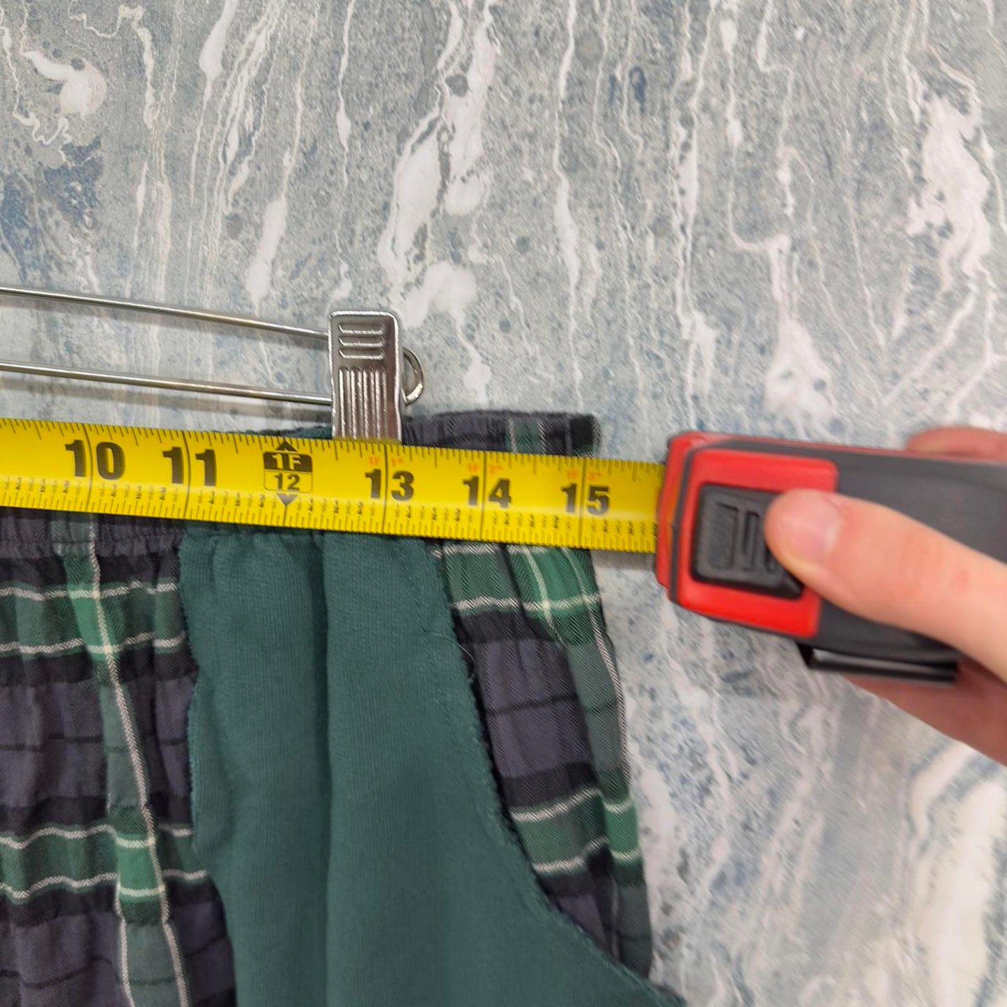 Designer Bodil Green Plaid Patchwork Pants (M)