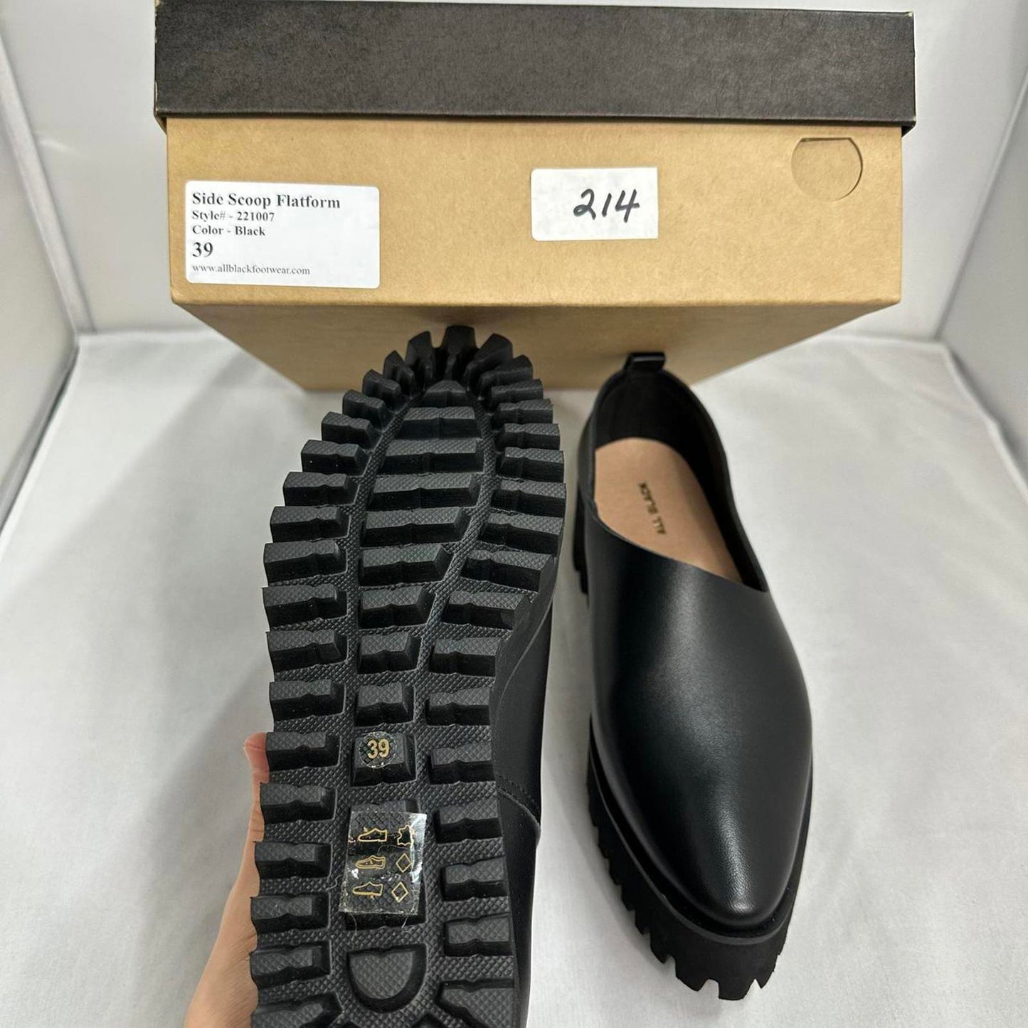 Black Platform Slip-On Loafers (7.5)