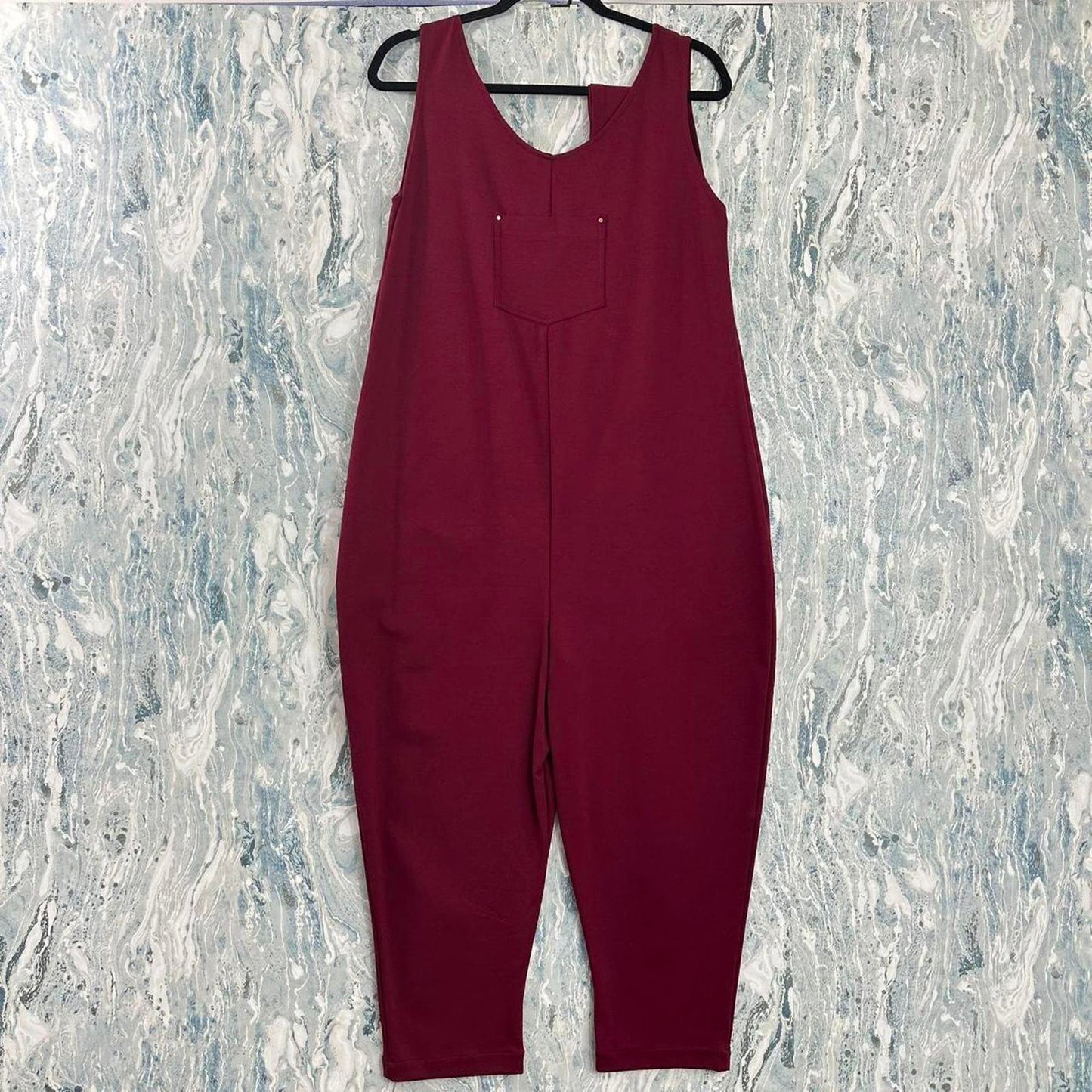 Designer Burgundy Sleeveless Jumpsuit w belt (M/L)