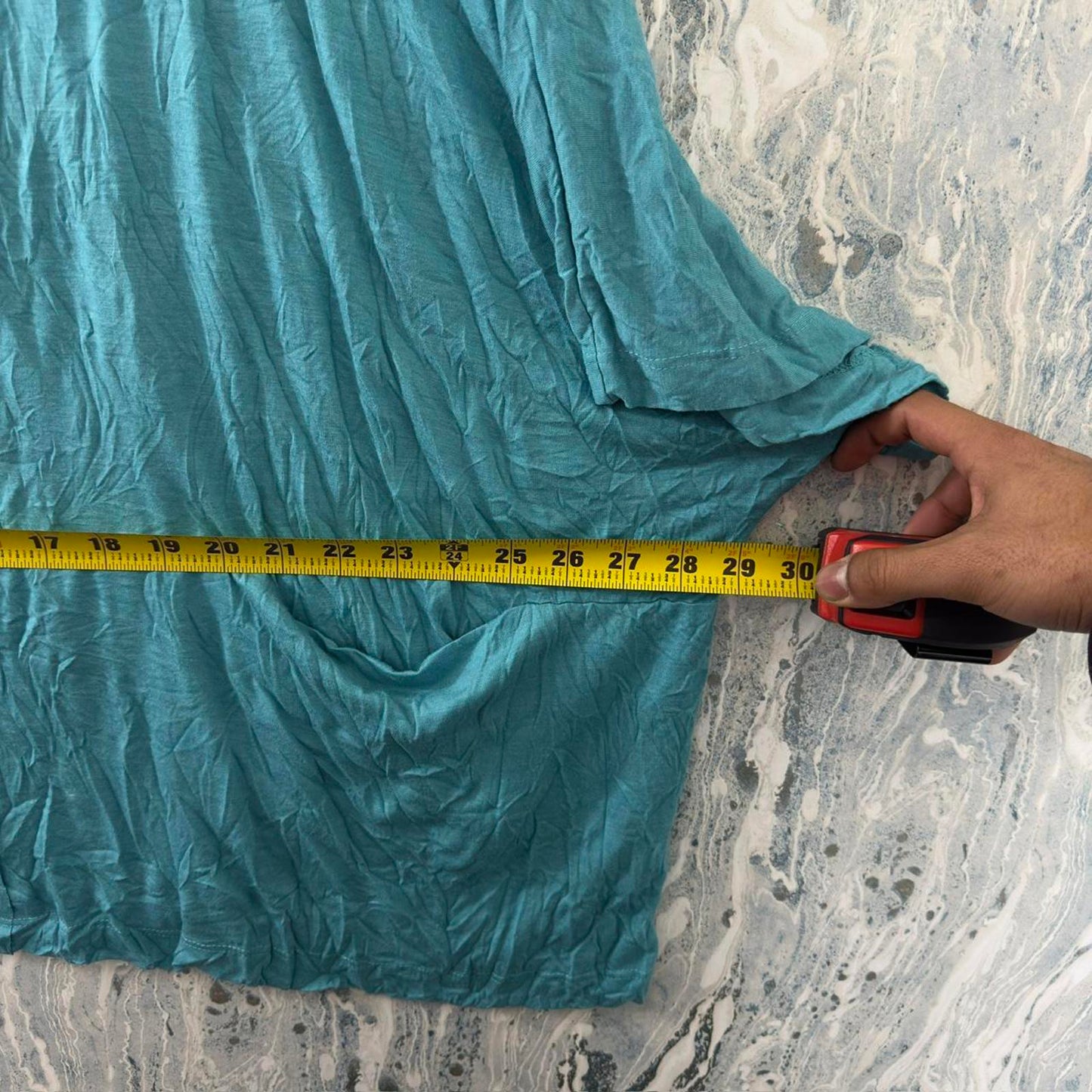 Boho Teal Oversized Blouse (XL)