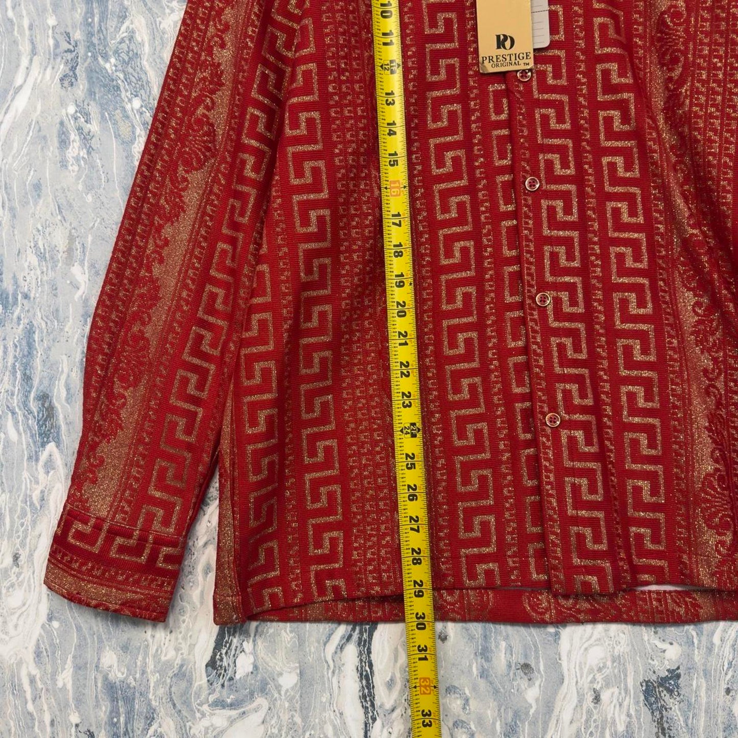 Prestige Original Red & Gold Button Shirt (M)