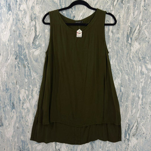 Boho Green Sleeveless Tank Dress (S)