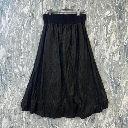 OZAI KU Designer Black Balloon Maxi Skirt (XL)