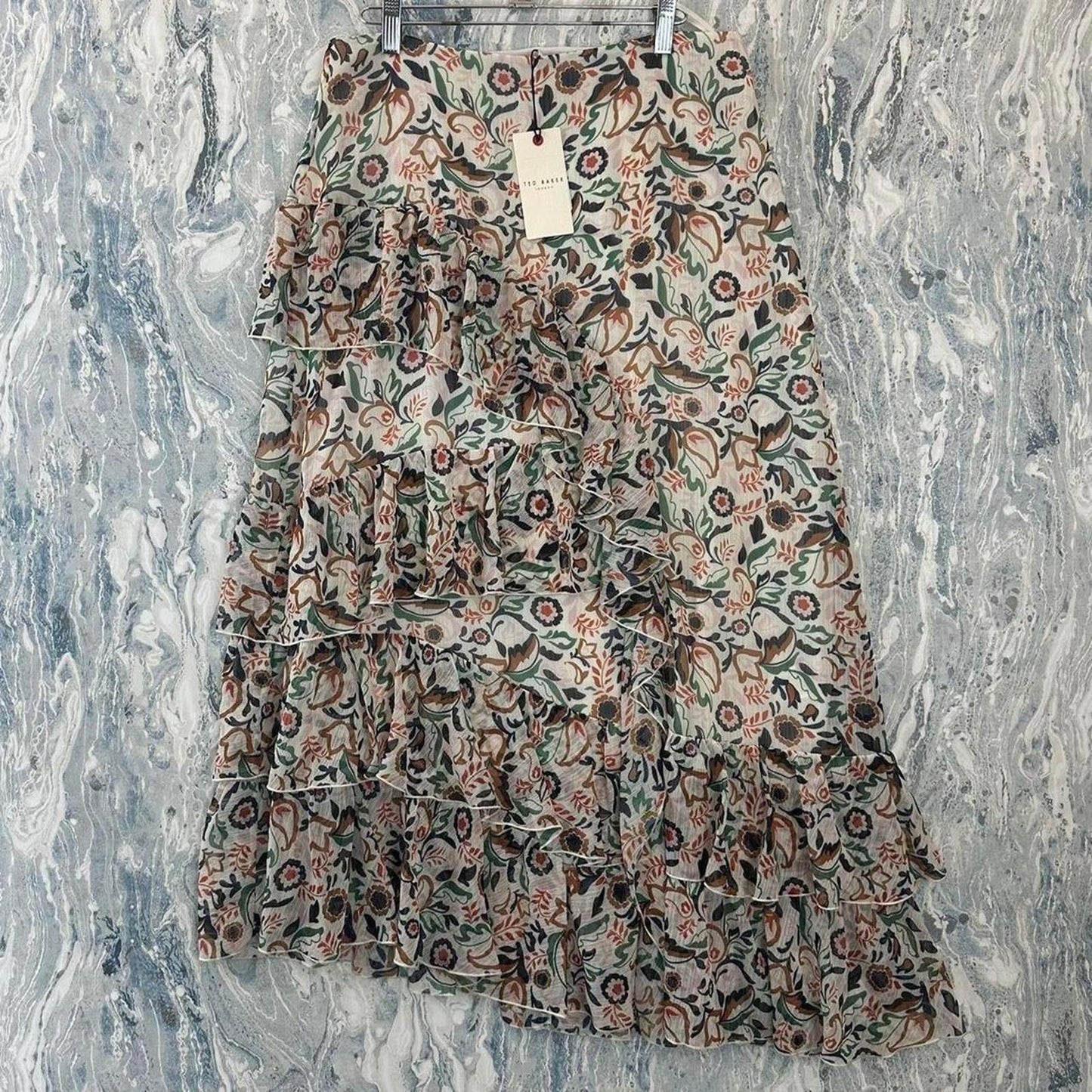 TED BAKER Bohemian Ruffle Tiered Maxiskirt (3)