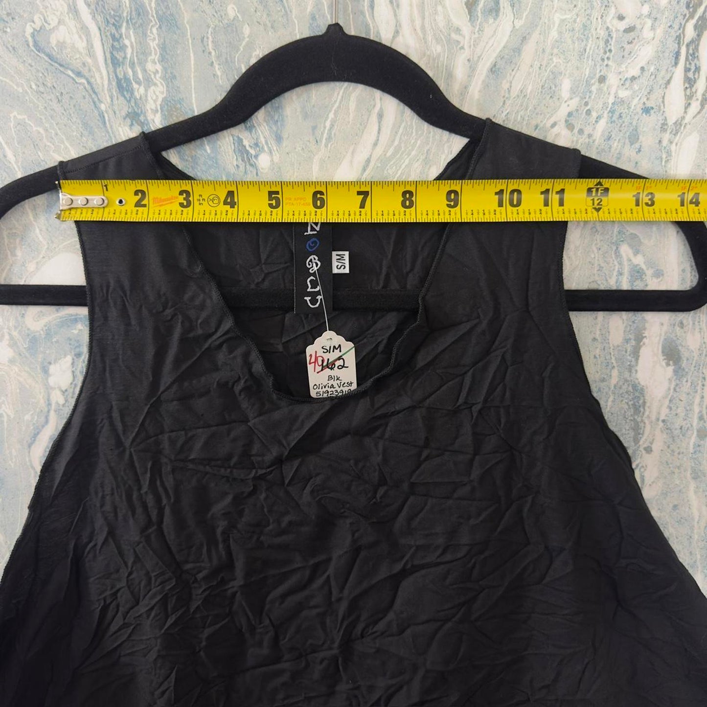 Designer Flowy Black Sleeveless Dress (S/M)