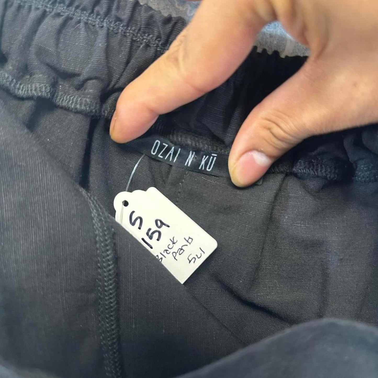 black wide leg trouser pants (S)