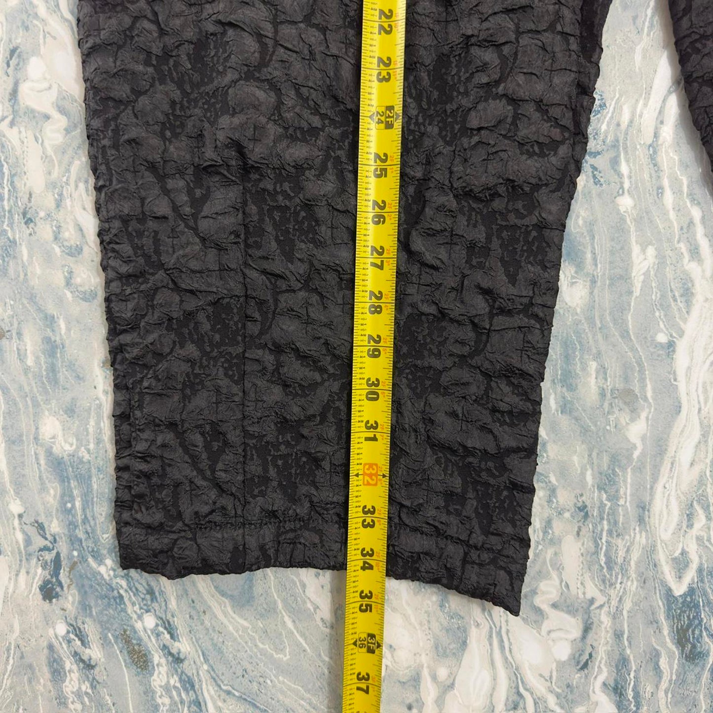 Vintage Textured Black Trousers (XL)