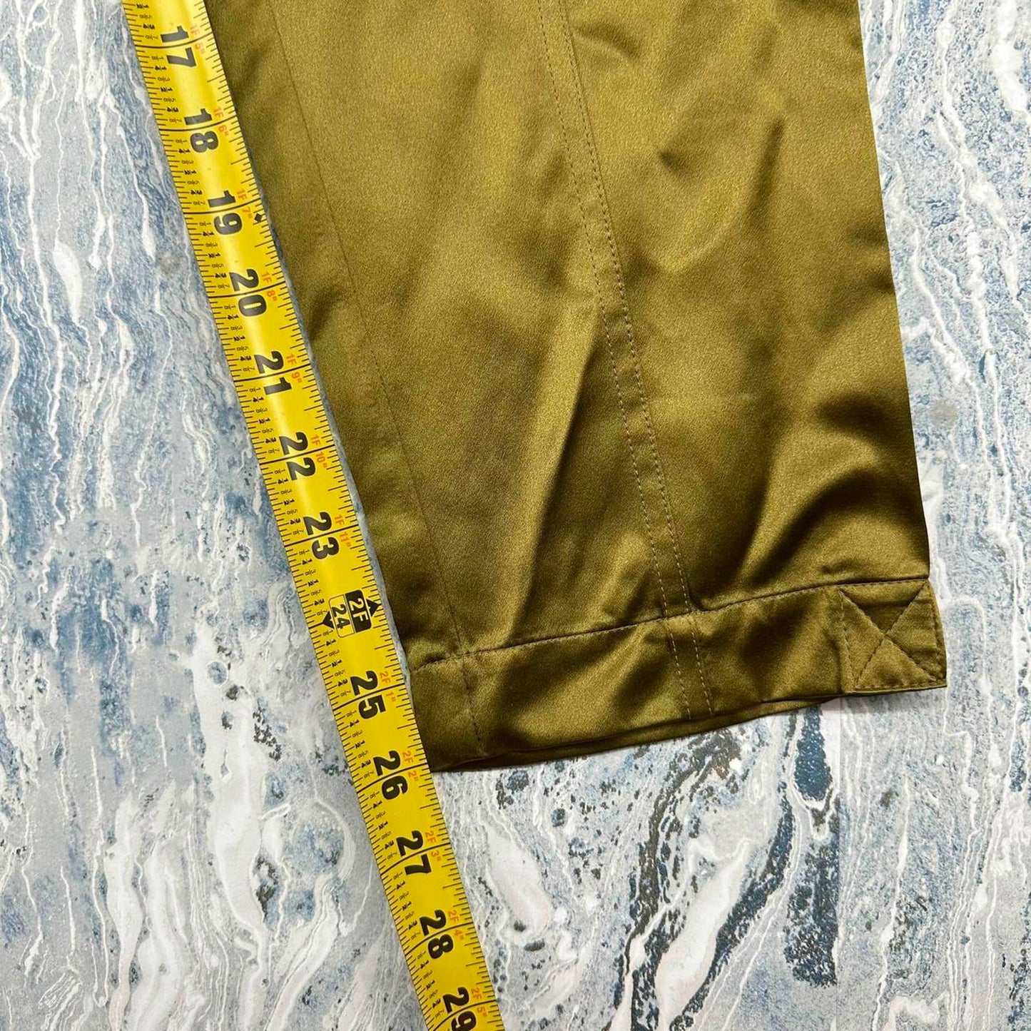 Dark Gold Silk Banana Republic Belted Cargo Pants (4)