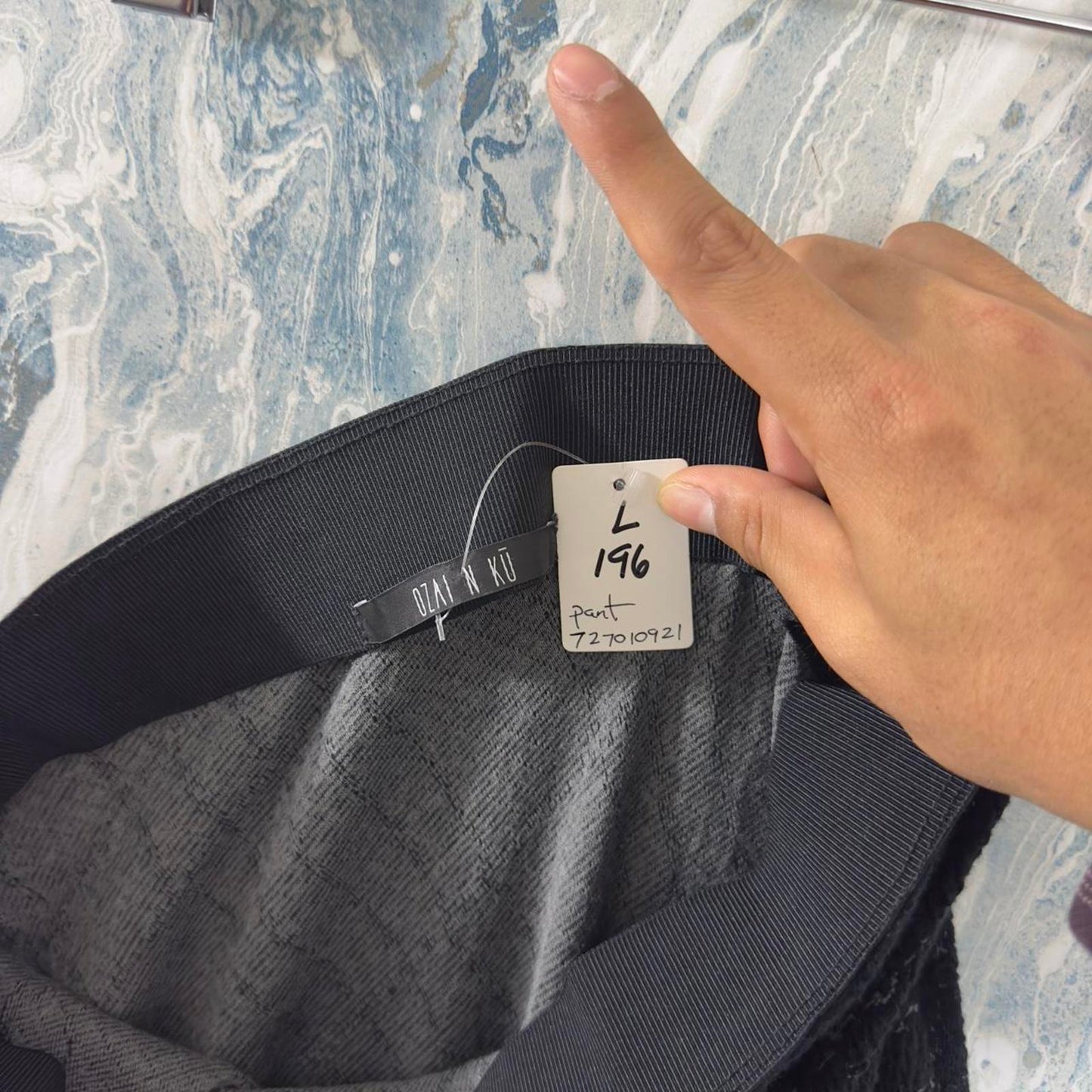 Vintage Styled Boho Black High-Waisted Plaid Trousers (L)