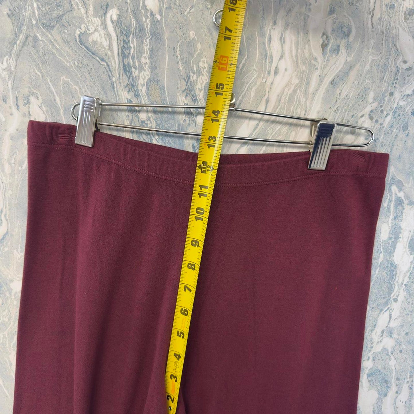 Designer Burgundy High-Waisted Leggings (XL)