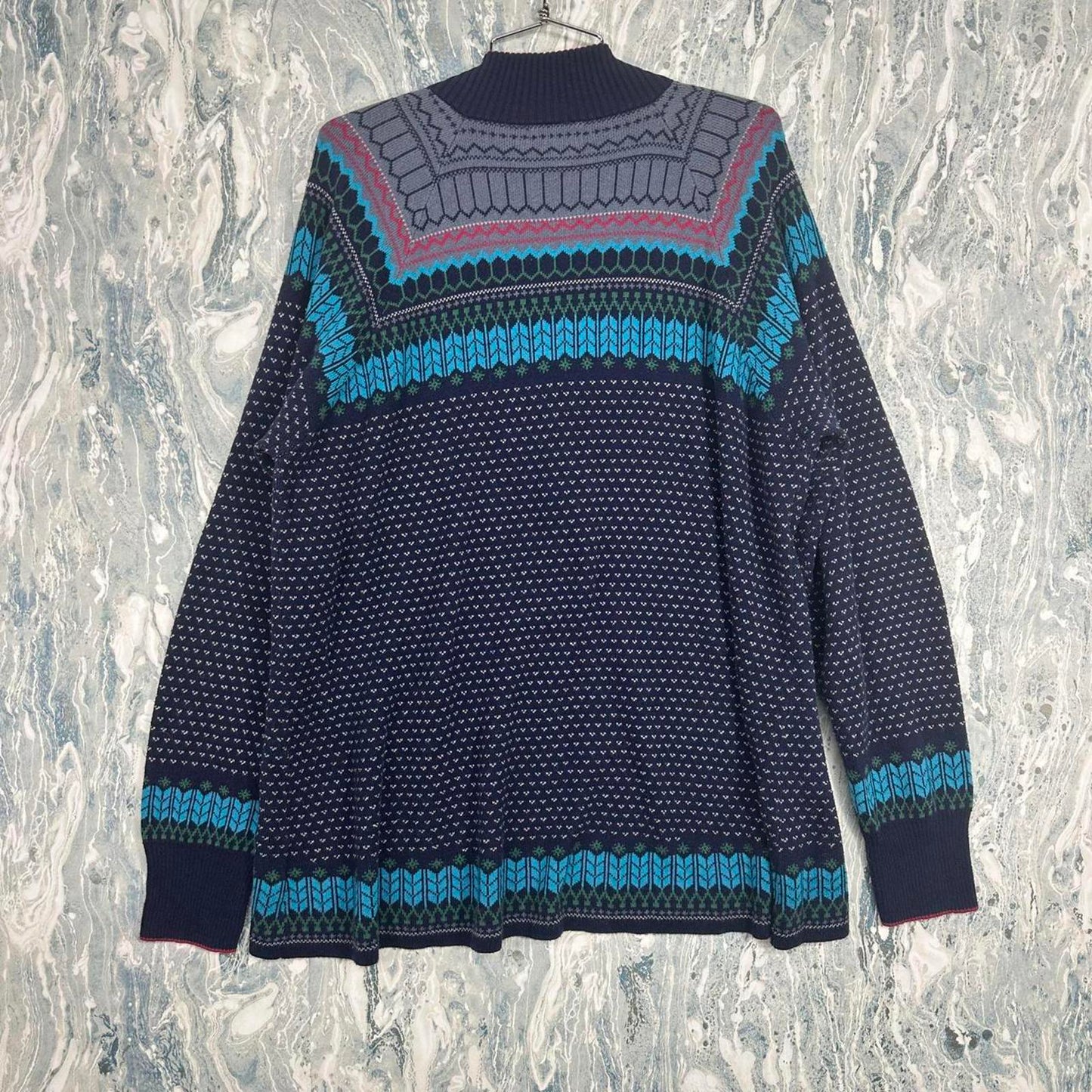 Eddie Bauer Navy Blue Half-Zip Knit Sweater (XXL)